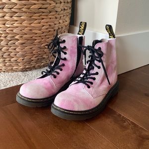 Dr. Marten’s Girl's 1460 Pink Tie-Dye Leather suede Boots 1460 Pascal with box